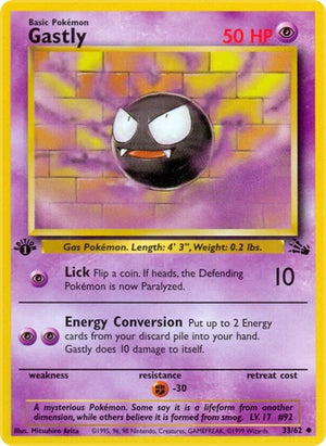 Pokemon TCG - Fossil - Gastly - 33/62 - Unlimited