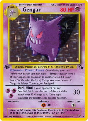 Pokemon TCG - Fossil - Gengar - 05/62 - Unlimited Holofoil