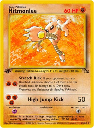 Pokemon TCG - Fossil - Hitmonlee - 22/62 - 1st Edition