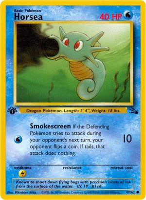 Pokemon TCG - Fossil - Horsea - 49/62 - 1st Edition