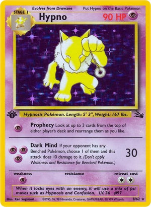 Pokemon TCG - Fossil - Hypno - 08/62 - 1st Edition Holofoil