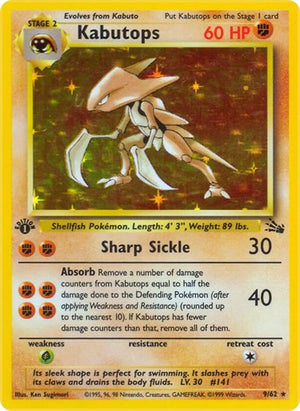 Pokemon TCG - Fossil - Kabutops - 09/62 - Unlimited Holofoil