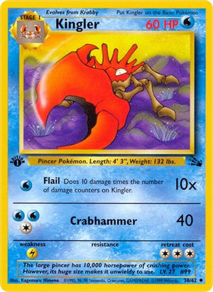 Pokemon TCG - Fossil - Kingler - 38/62 - Unlimited