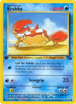 Pokemon TCG - Fossil - Krabby - 51/62 - Unlimited