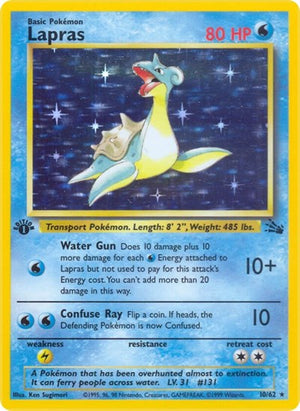 Pokemon TCG - Fossil - Lapras - 10/62 - Unlimited Holofoil