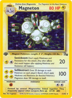 Pokemon TCG - Fossil - Magneton - 11/62 - Unlimited Holofoil