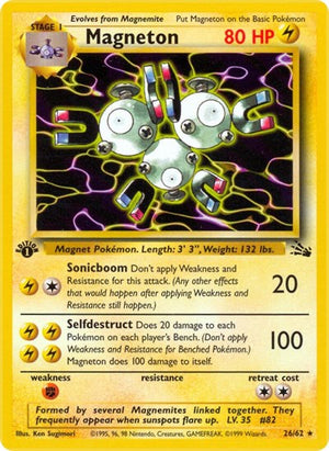 Pokemon TCG - Fossil - Magneton - 26/62 - 1st Edition
