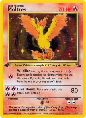 Pokemon TCG - Fossil - Moltres - 12/62 - Unlimited Holofoil