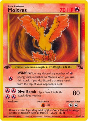 Pokemon TCG - Fossil - Moltres - 27/62 - 1st Edition
