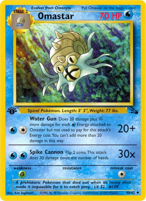 Pokemon TCG - Fossil - Omastar - 40/62 - 1st Edition