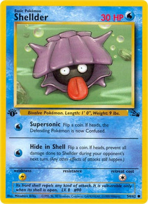 Pokemon TCG - Fossil - Shellder - 54/62 - 1st Edition