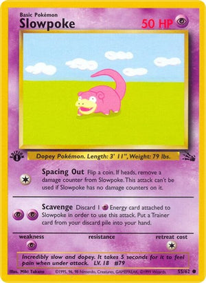 Pokemon TCG - Fossil - Slowpoke - 55/62 - 1st Edition