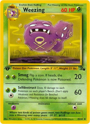 Pokemon TCG - Fossil - Weezing - 45/62 - 1st Edition