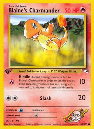 Pokemon TCG - Gym Heroes - Blaine's Charmander - 061/132 - 1st Edition