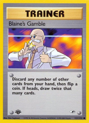 Pokemon TCG - Gym Heroes - Blaine's Gamble - 121/132 - 1st Edition