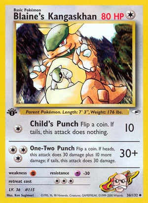 Pokemon TCG - Gym Heroes - Blaine's Kangaskhan - 036/132 - Unlimited