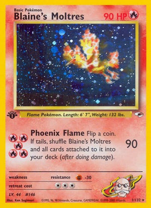 Pokemon TCG - Gym Heroes - Blaine's Moltres - 001/132 - 1st Edition Holofoil