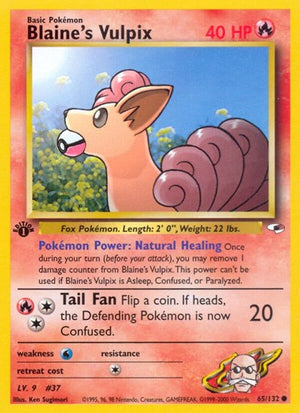 Pokemon TCG - Gym Heroes - Blaine's Vulpix - 065/132 - Unlimited