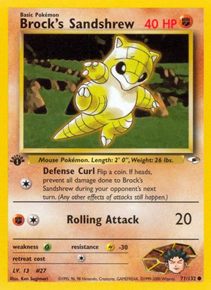 Pokemon TCG - Gym Heroes - Brock's Sandshrew - 071/132 - 1st Edition