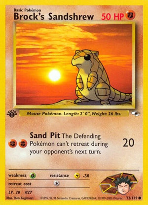 Pokemon TCG - Gym Heroes - Brock's Sandshrew - 072/132 - 1st Edition
