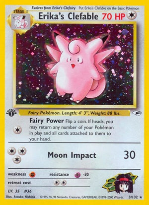 Pokemon TCG - Gym Heroes - Erika's Clefable - 003/132 - Unlimited Holofoil