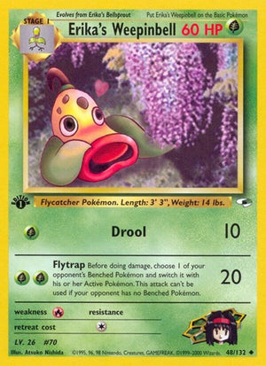 Pokemon TCG - Gym Heroes - Erika's Weepinbell - 048/132 - 1st Edition