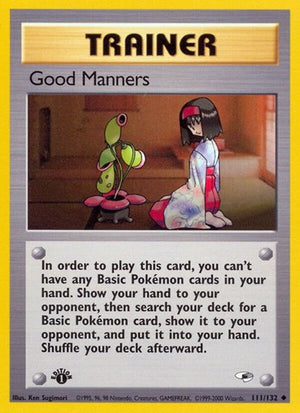 Pokemon TCG - Gym Heroes - Good Manners - 111/132 - 1st Edition