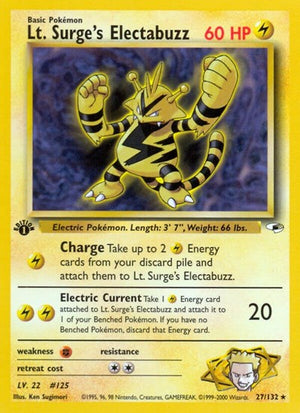 Pokemon TCG - Gym Heroes - Lt. Surge's Electabuzz - 027/132 - Unlimited