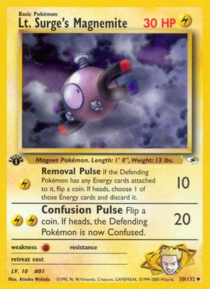 Pokemon TCG - Gym Heroes - Lt. Surge's Magnemite - 050/132 - 1st Edition