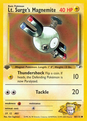 Pokemon TCG - Gym Heroes - Lt. Surge's Magnemite - 080/132 - Unlimited