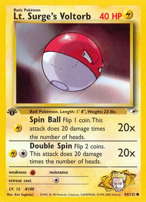 Pokemon TCG - Gym Heroes - Lt. Surge's Voltorb - 084/132 - Unlimited