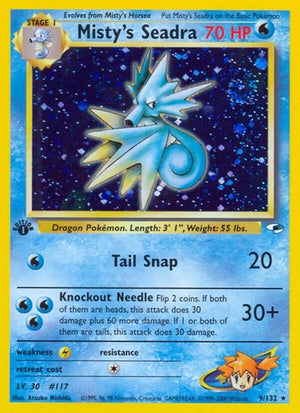 Pokemon TCG - Gym Heroes - Misty's Seadra - 009/132 - 1st Edition Holofoil