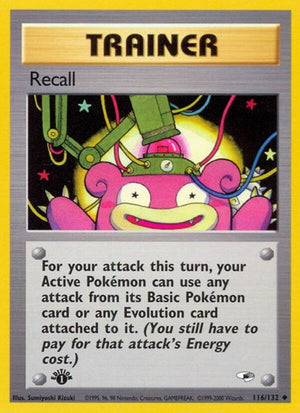 Pokemon TCG - Gym Heroes - Recall - 116/132 - 1st Edition