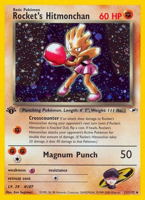 Pokemon TCG - Gym Heroes - Rocket's Hitmonchan - 011/132 - Unlimited Holofoil