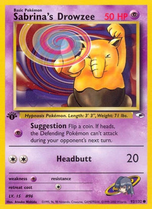 Pokemon TCG - Gym Heroes - Sabrina's Drowzee - 092/132 - Unlimited