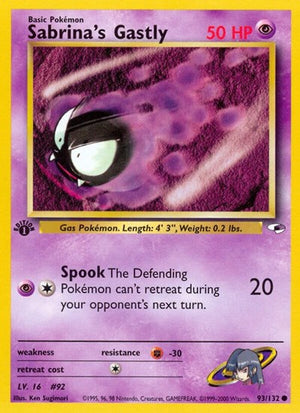 Pokemon TCG - Gym Heroes - Sabrina's Gastly - 093/132 - Unlimited