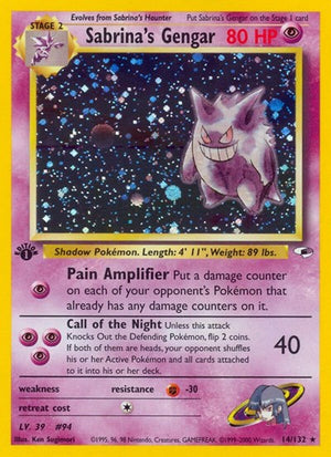Pokemon TCG - Gym Heroes - Sabrina's Gengar - 014/132 - Unlimited Holofoil