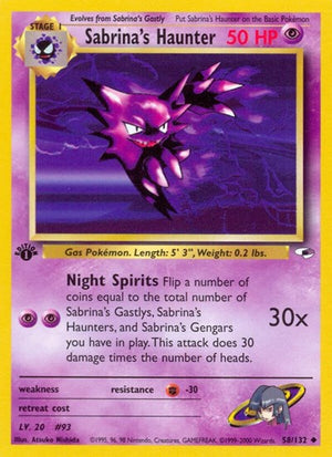 Pokemon TCG - Gym Heroes - Sabrina's Haunter - 058/132 - 1st Edition