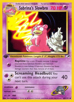 Pokemon TCG - Gym Heroes - Sabrina's Slowbro - 060/132 - 1st Edition