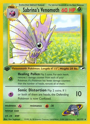 Pokemon TCG - Gym Heroes - Sabrina's Venomoth - 034/132 - Unlimited