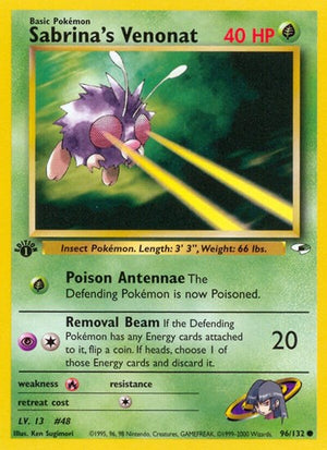Pokemon TCG - Gym Heroes - Sabrina's Venonat - 096/132 - 1st Edition