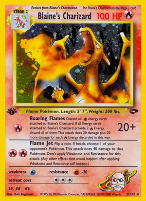 Pokemon TCG - Gym Challenge - Blaine's Charizard - 002/132 - 1st Edition Holofoil