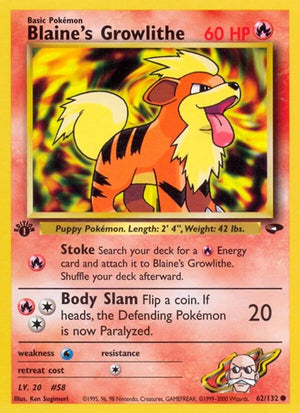 Pokemon TCG - Gym Challenge - Blaine's Growlithe - 062/132 - Unlimited