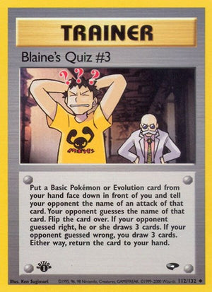 Pokemon TCG - Gym Challenge - Blaine's Quiz #3 - 112/132 - 1st Edition