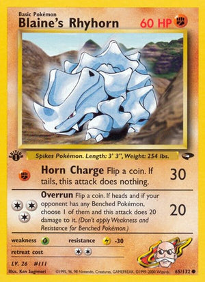 Pokemon TCG - Gym Challenge - Blaine's Rhyhorn - 065/132 - Unlimited