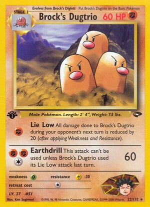 Pokemon TCG - Gym Challenge - Brock's Dugtrio - 022/132 - Unlimited
