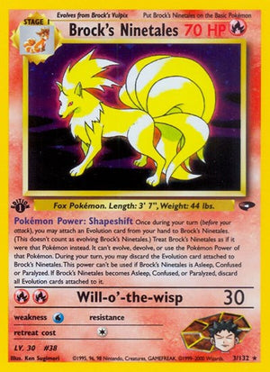 Pokemon TCG - Gym Challenge - Brock's Ninetales - 003/132 - 1st Edition Holofoil
