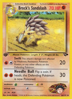 Pokemon TCG - Gym Challenge - Brock's Sandslash - 036/132 - 1st Edition