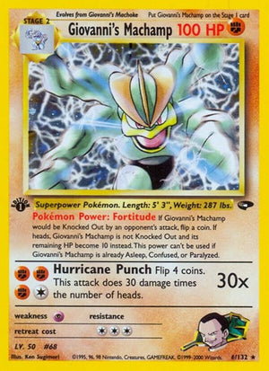 Pokemon TCG - Gym Challenge - Giovanni's Machamp - 006/132 - 1st Edition Holofoil