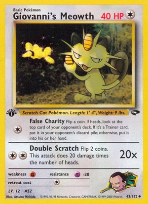 Pokemon TCG - Gym Challenge - Giovanni's Meowth - 043/132 - Unlimited